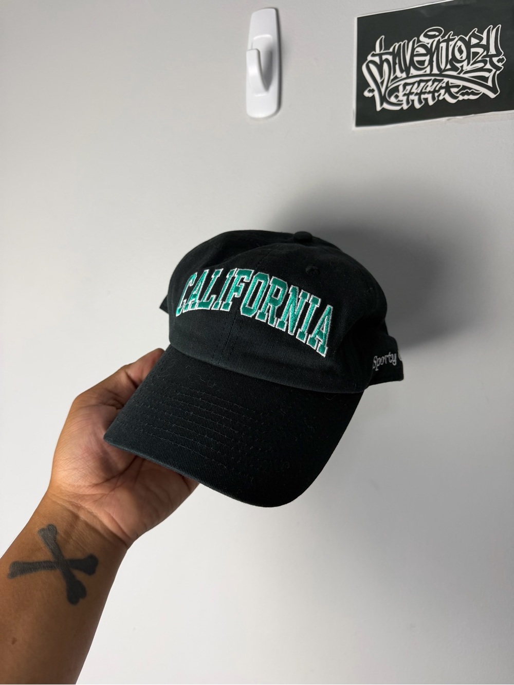 Sporty & Rich 'California' Baseball Cap - Black & Teal